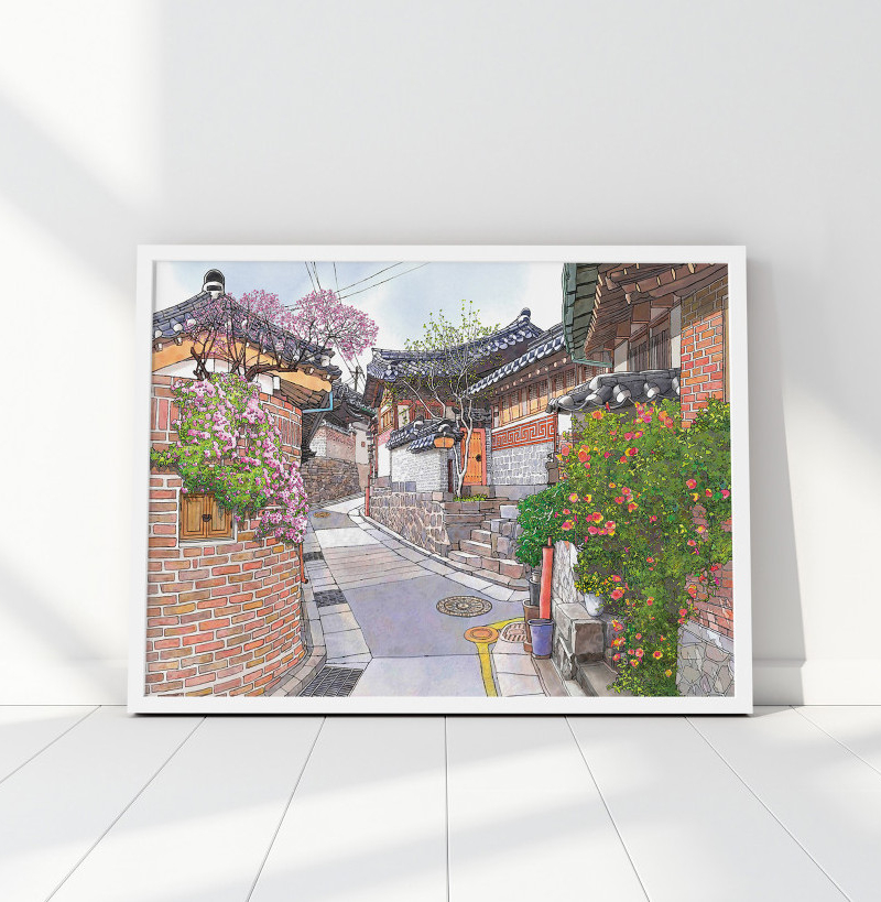 Alternative view of 500 Piece Jigsaw Puzzle – Spring in Bukchon Hanok Village