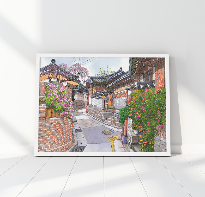 Alternative view of 500 Piece Jigsaw Puzzle – Spring in Bukchon Hanok Village