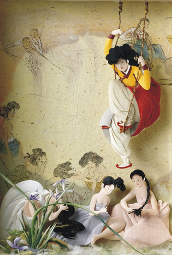 Alternative view of 108 Pieces Shin Yun-bok’s Dano Festival [Mini] Jigsaw Puzzle