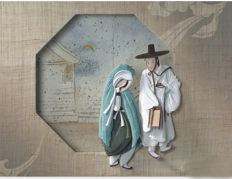 Alternative view of 108 Pieces 신윤복의 월하정인 Shin Yun-bok’s Wolha Jeongin [Mini] Jigsaw Puzzle