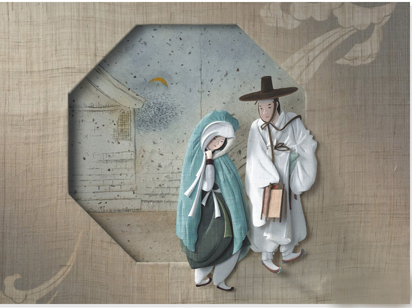 Alternative view of 108 Pieces 신윤복의 월하정인 Shin Yun-bok’s Wolha Jeongin [Mini] Jigsaw Puzzle