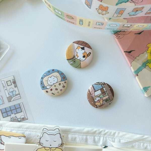CATBBANG Pin Button – Stove, Dreamland, Snowy Day