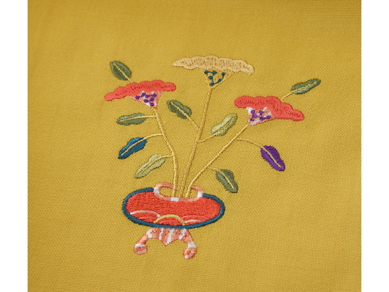 Alternative view of Embroidered Auspicious Foral Patterns Handkerchief