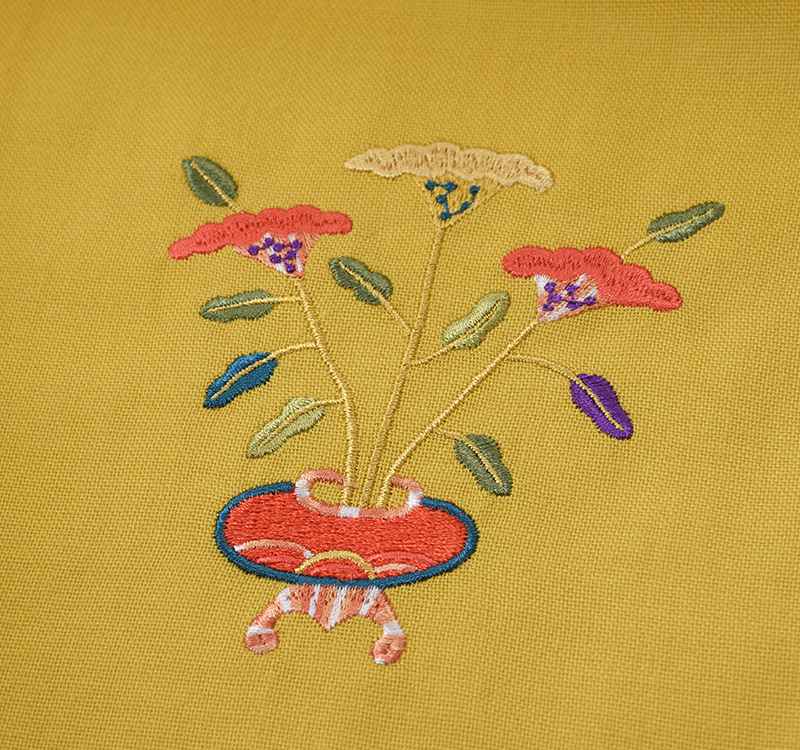 Alternative view of Embroidered Auspicious Foral Patterns Handkerchief