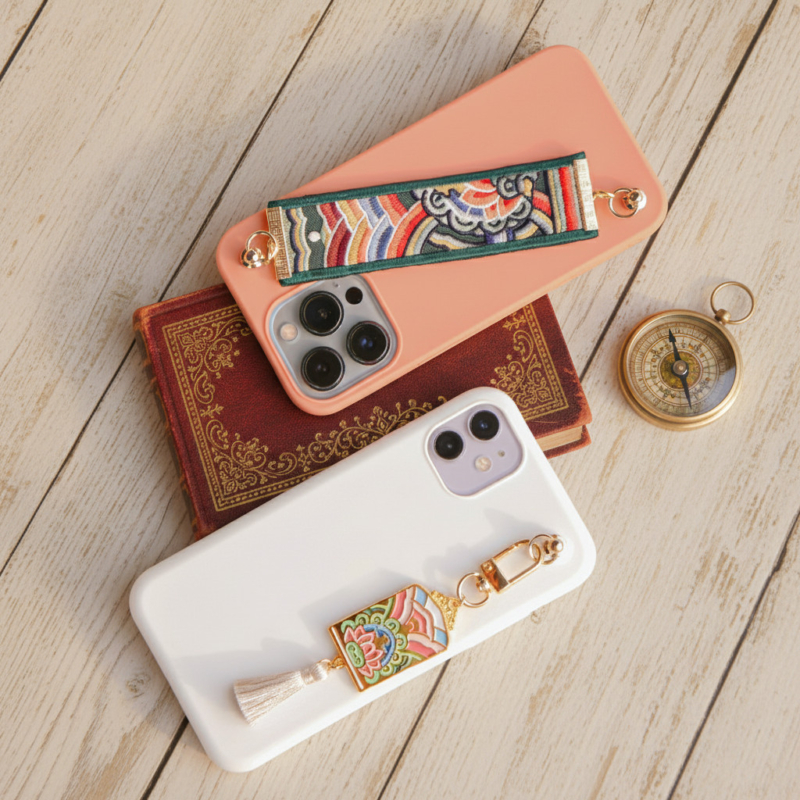 Traditional Lotus Pattern Keyring