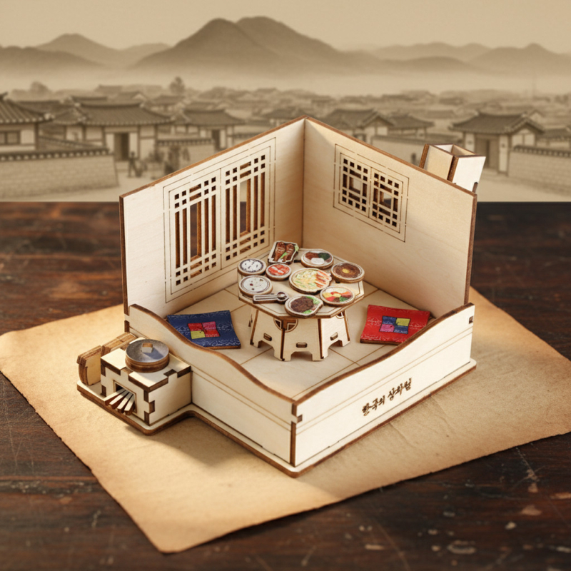 Alternative view of Korean Traditional Table Setting Wooden Assembly Kit