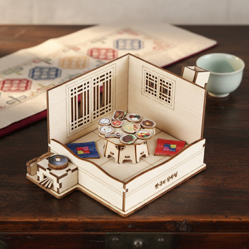 Korean Traditional Table Setting Wooden Assembly Kit