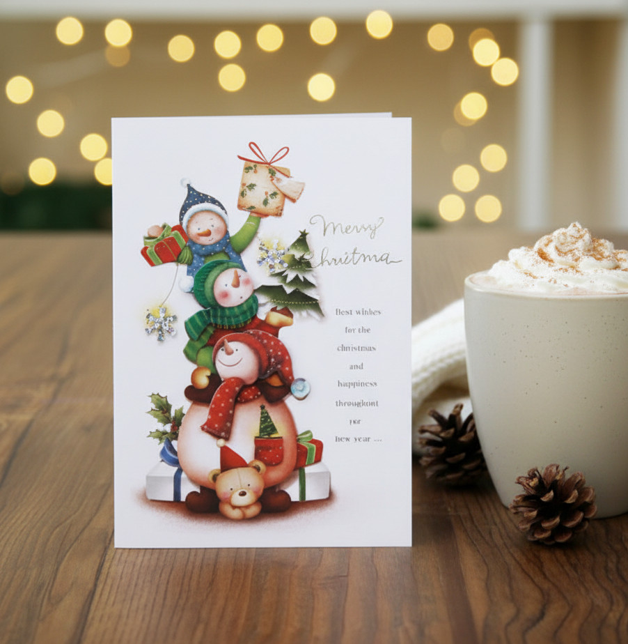 FROM&TO Snowman Christmas Card *2pcs
