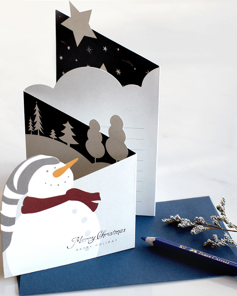 Christmas Card - Petit Snow × 2 pcs