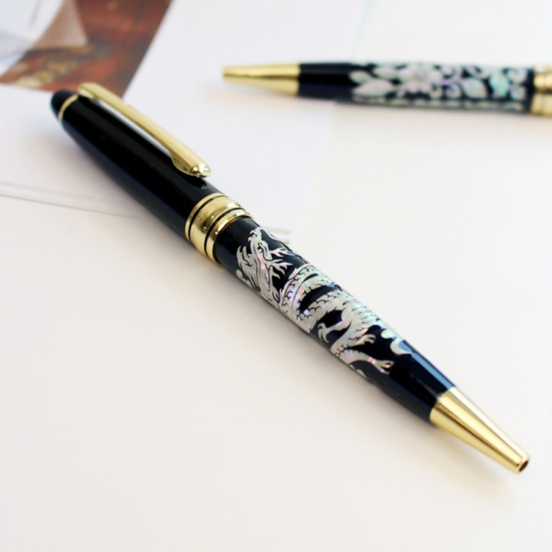 Korean Luxury Mother-of-Pearl Dragon Ballpoint Pen