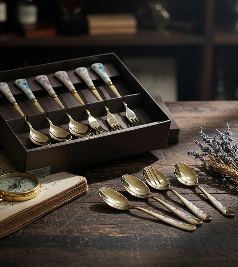 Alternative view of Star Gift Uigwe Teaspoon, Fork Set