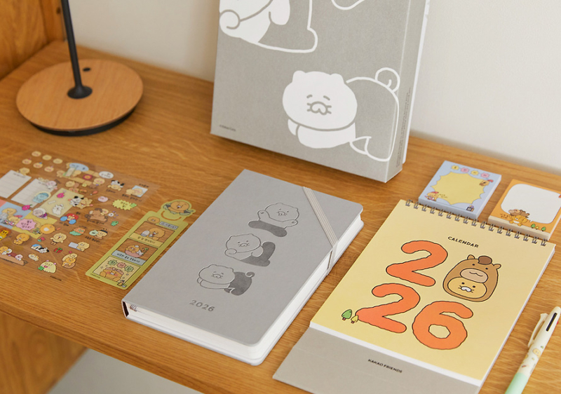 Alternative view of Kakao Friends 2026 Diary Set Gray – Choonsik