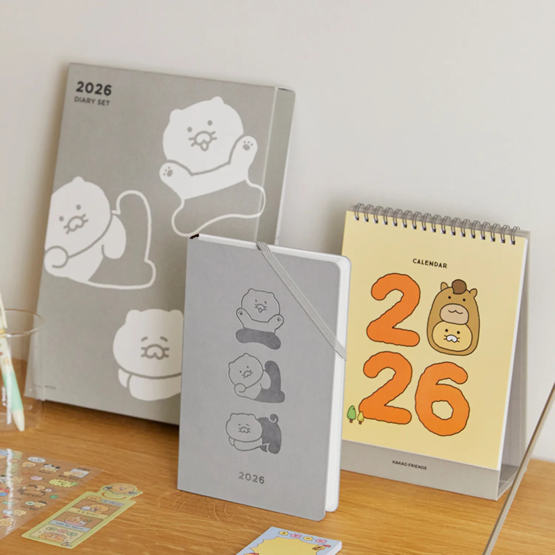 Kakao Friends 2026 Diary Set Gray – Choonsik