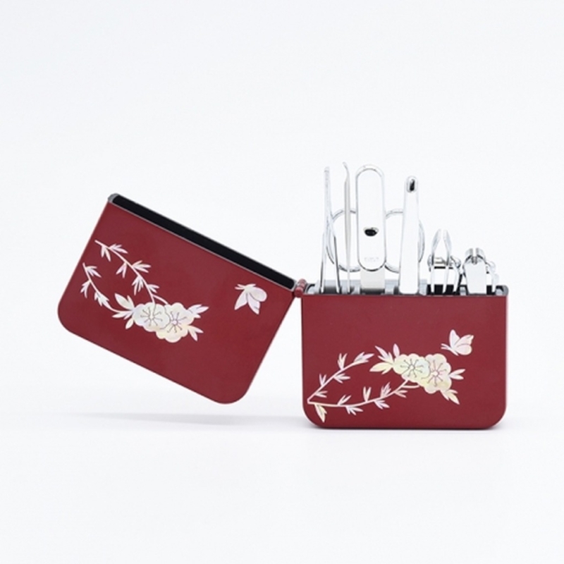 Mother-of-Pearl Nail Clipper Set (Red)