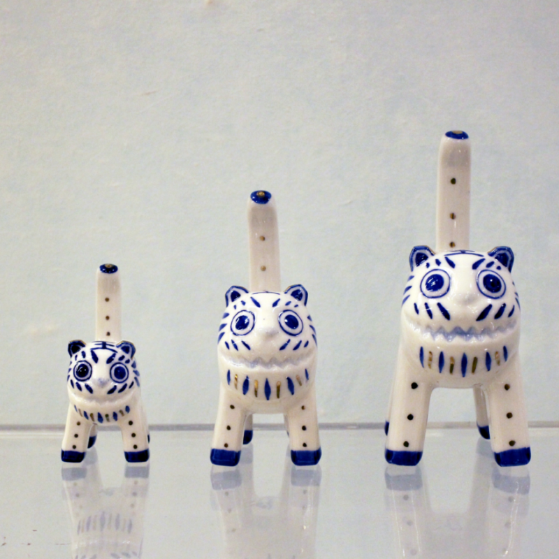 K-Heritage White Porcelain Kokdu Tiger Figurine Small