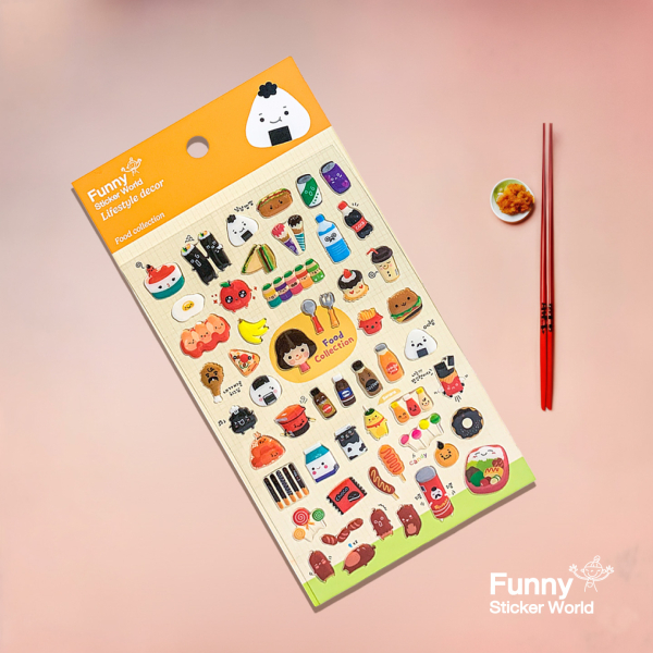 Food Collection 3 Epoxy Diary Deco Sticker 2 Sheets