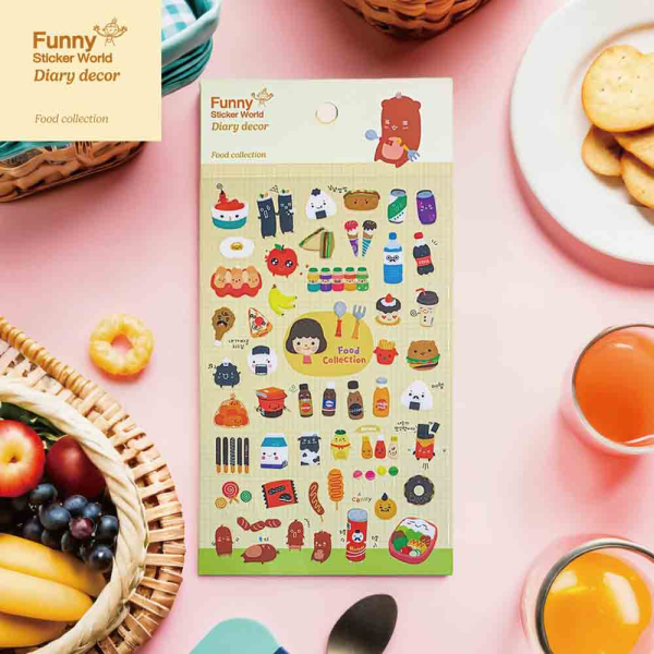 Food Collection 3 PVC Diary Deco Sticker 2 Sheets