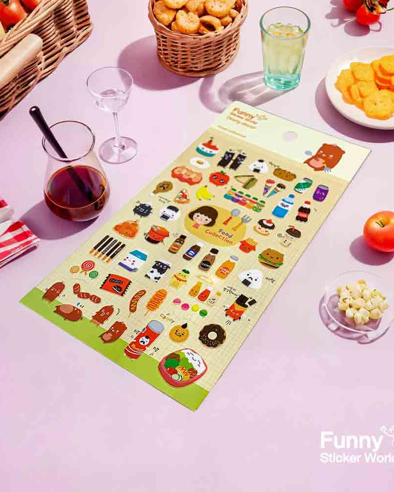 Alternative view of Food Collection 3 PVC Diary Deco Sticker 2 Sheets