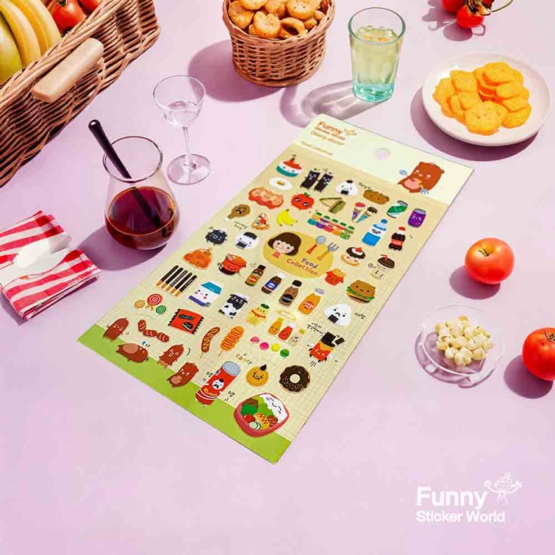Alternative view of Food Collection 3 PVC Diary Deco Sticker 2 Sheets