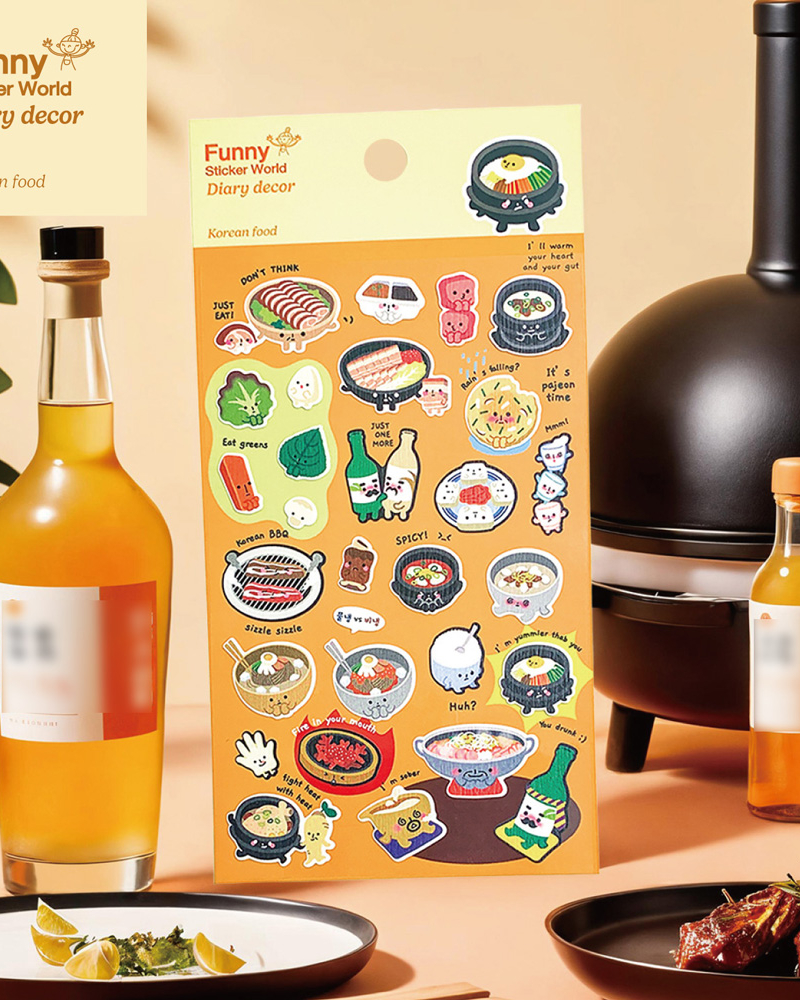 Korean food diary Deco Stickers 2 Sheets