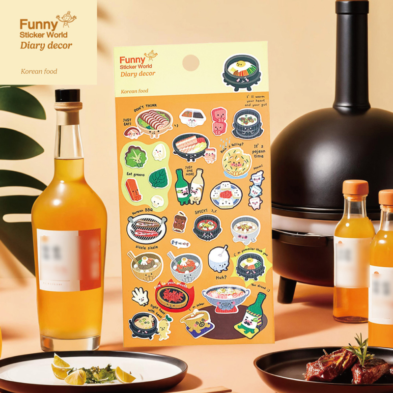 Korean food diary Deco Stickers 2 Sheets