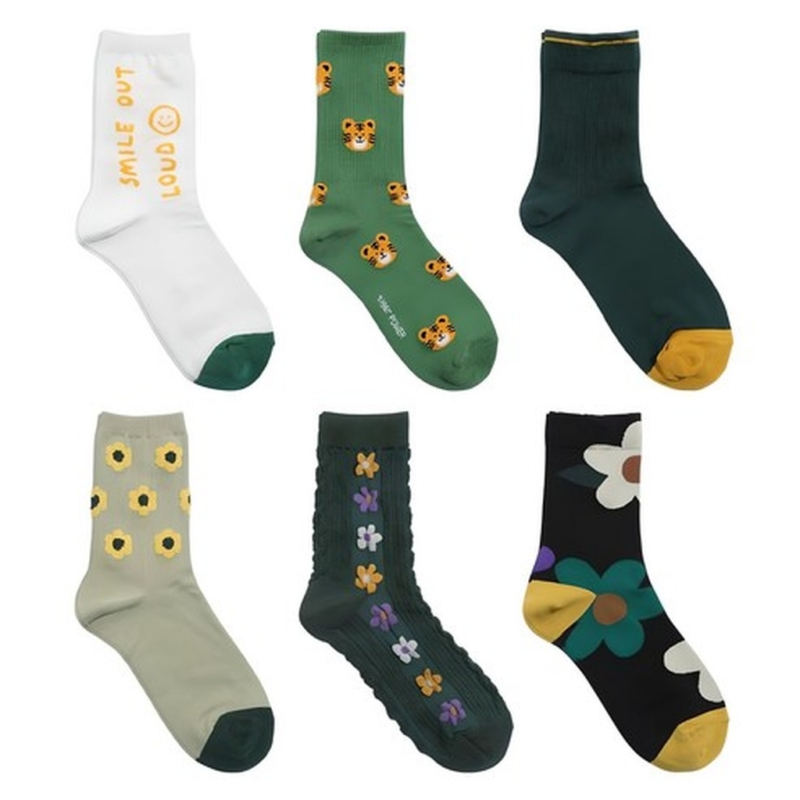 Sockpiens Women Color Fashion Socks 6 Pairs Set