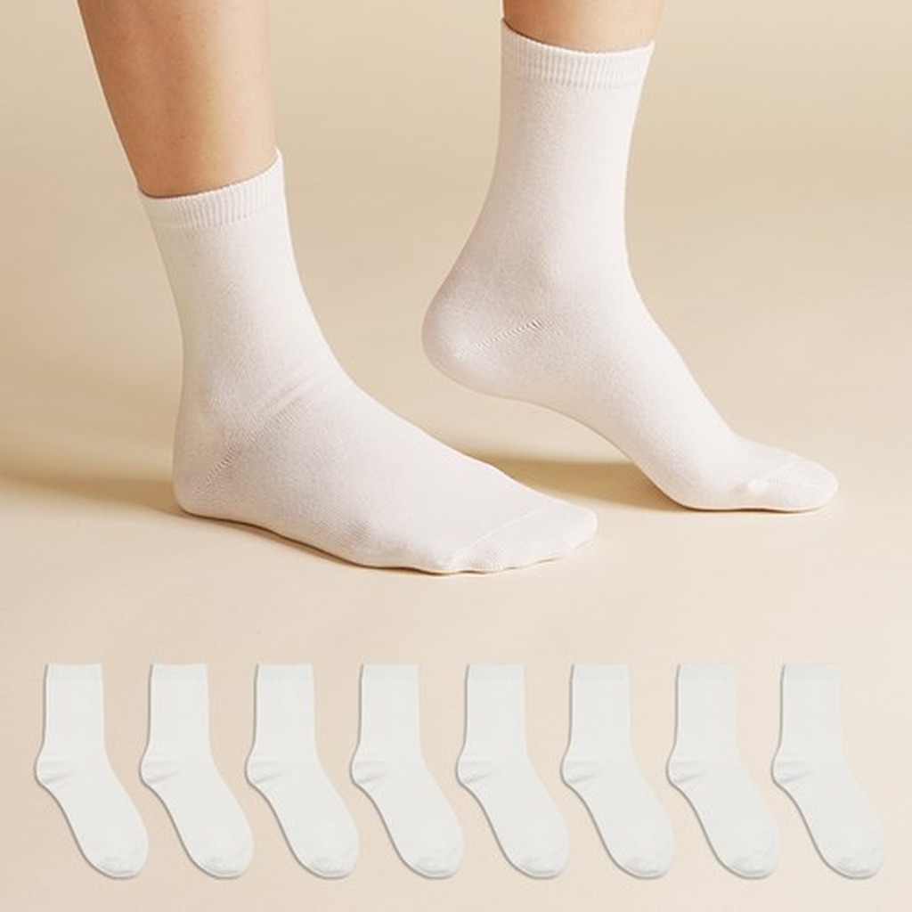 Sockpiens Women Premium Solid Socks 8 Pairs Set