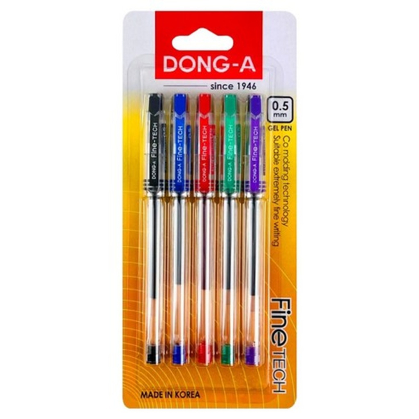 Dong-A Fine-Tech Gel Ink Pen 0.5mm 5-Color Set