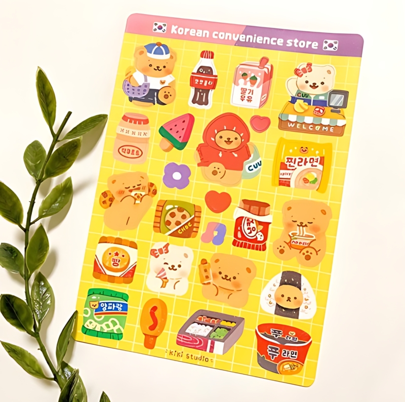 KIKISTUDIO Let's Go to the Convenience Store Sticker 1+1sheets
