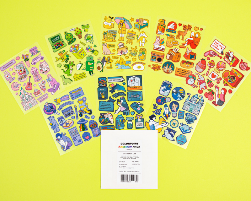 Alternative view of Ardium Color Point Rainbow Sticker 8 Types Set