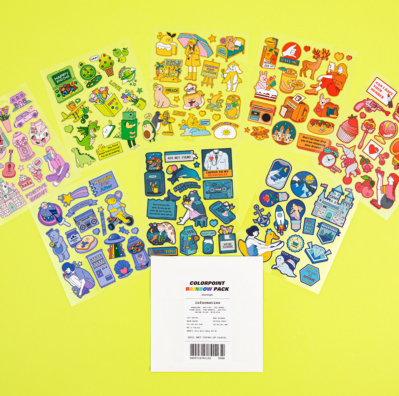 Alternative view of Ardium Color Point Rainbow Sticker 8 Types Set