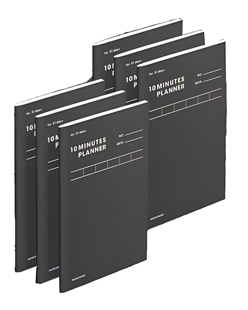 MOTEMOTE Ten Minute Planner 31DAYS - Study Planner Daily Scheduler 6 Pack