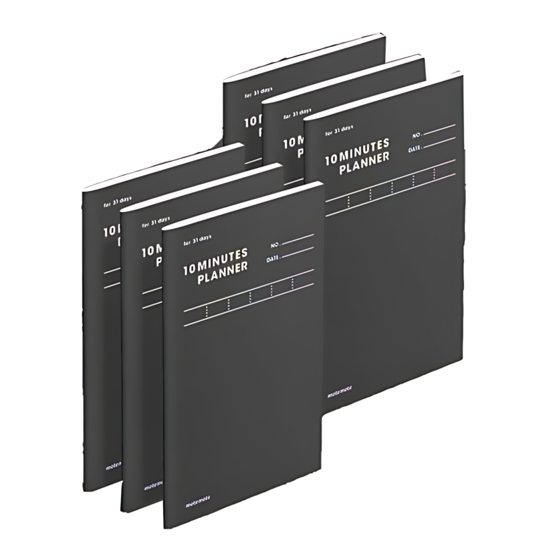 MOTEMOTE Ten Minute Planner 31DAYS - Study Planner Daily Scheduler 6 Pack