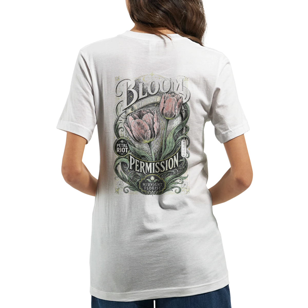 "Bloom without permission" Premium Unisex Crewneck T-shirt | Bella + Canvas 3001