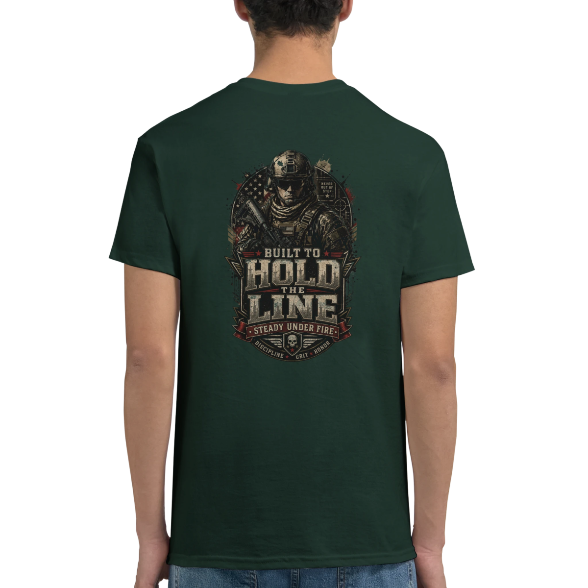 "Built To Hold The Line" Heavyweight Unisex Crewneck T-shirt | Gildan® 5000