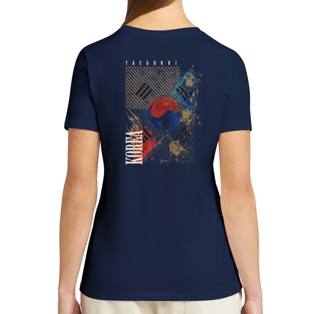 "Korean Taegeukgi Flag" Women's Relaxed T-Shirt  Graphic | Bella + Canvas 6400