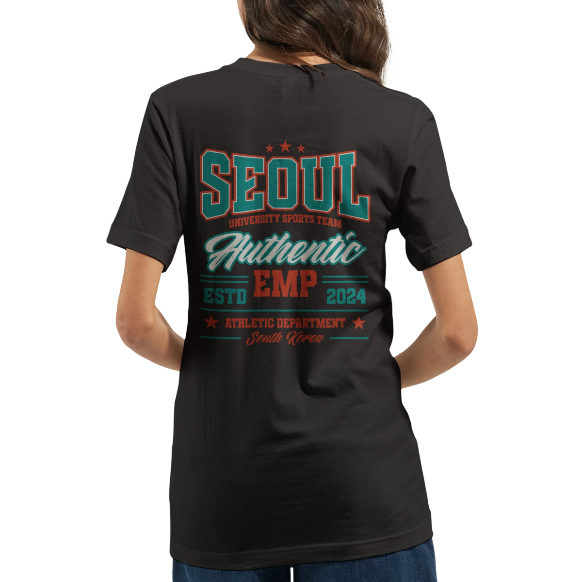 "Seoul university sports team" Premium Unisex Crewneck T-shirt | Bella + Canvas 3001