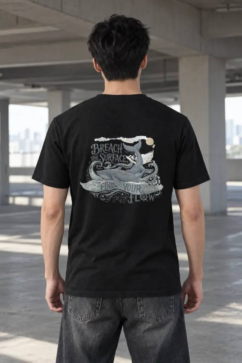 "Breach The Surface" Heavyweight Unisex Crewneck T-shirt | Gildan 5000
