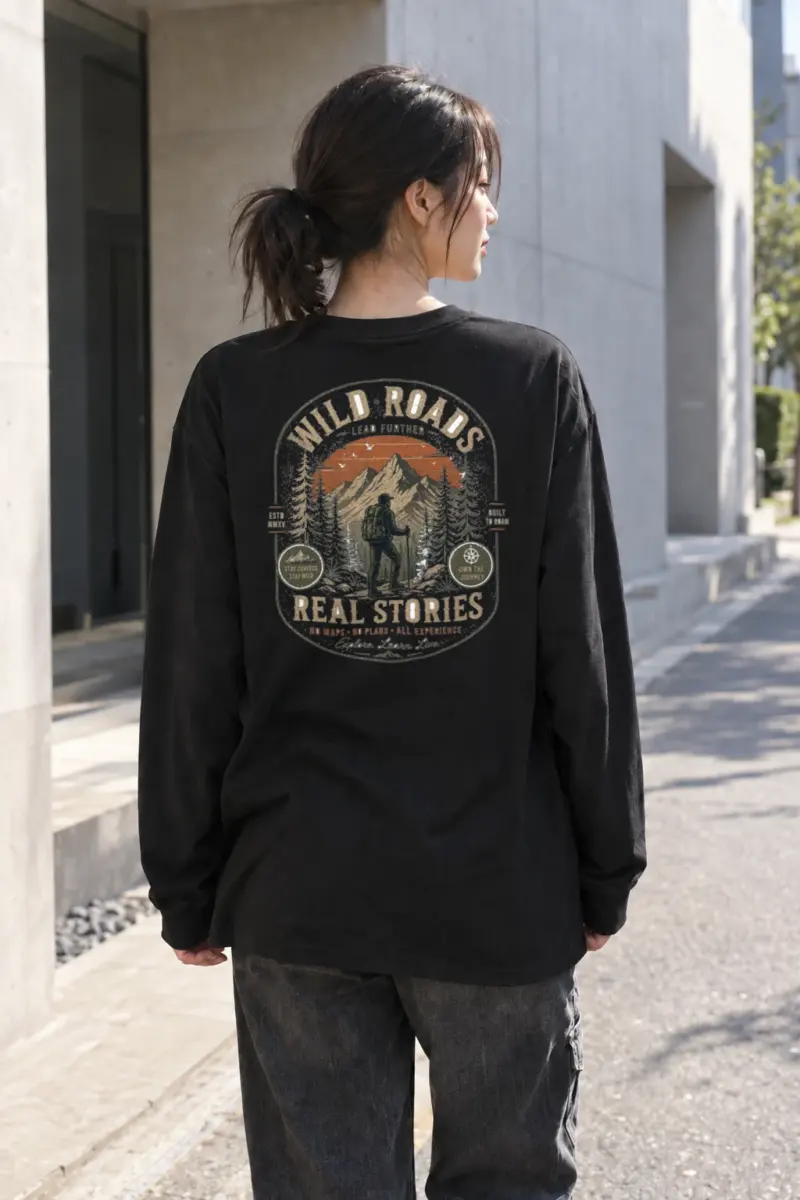 "Built To Roam" Unisex Longsleeve T-shirt | Gildan 2400