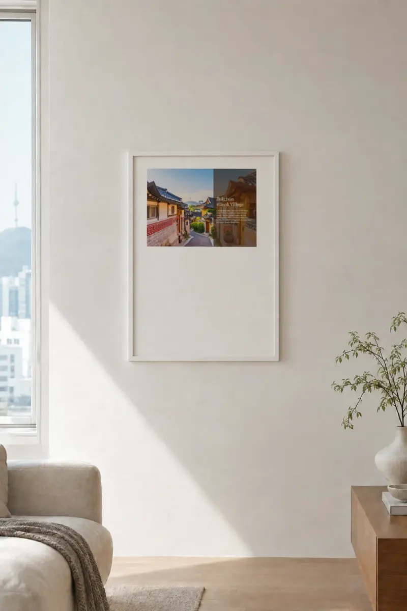 "Bukchon Hanok Village" Museum-Quality Matte Paper Metal Framed Poster 40x60 cm / 16x24″