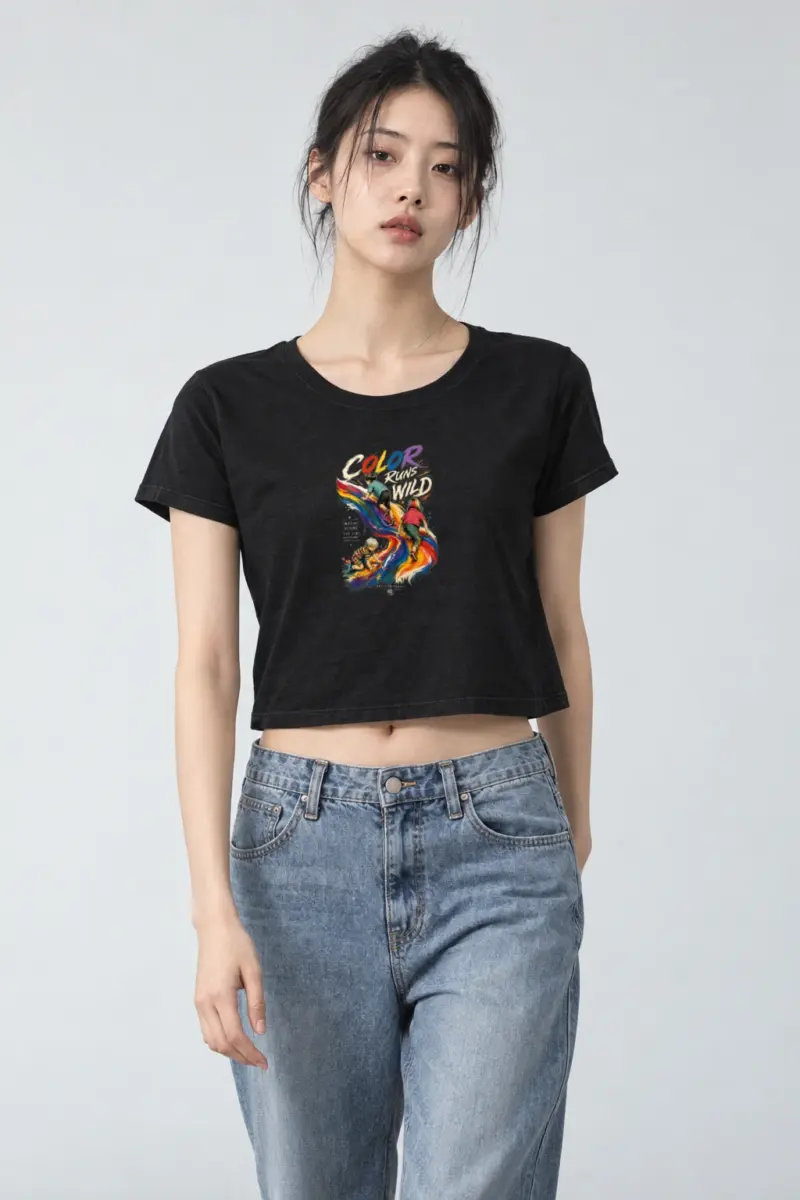 "Color Run Wild" Women's Crop Tee