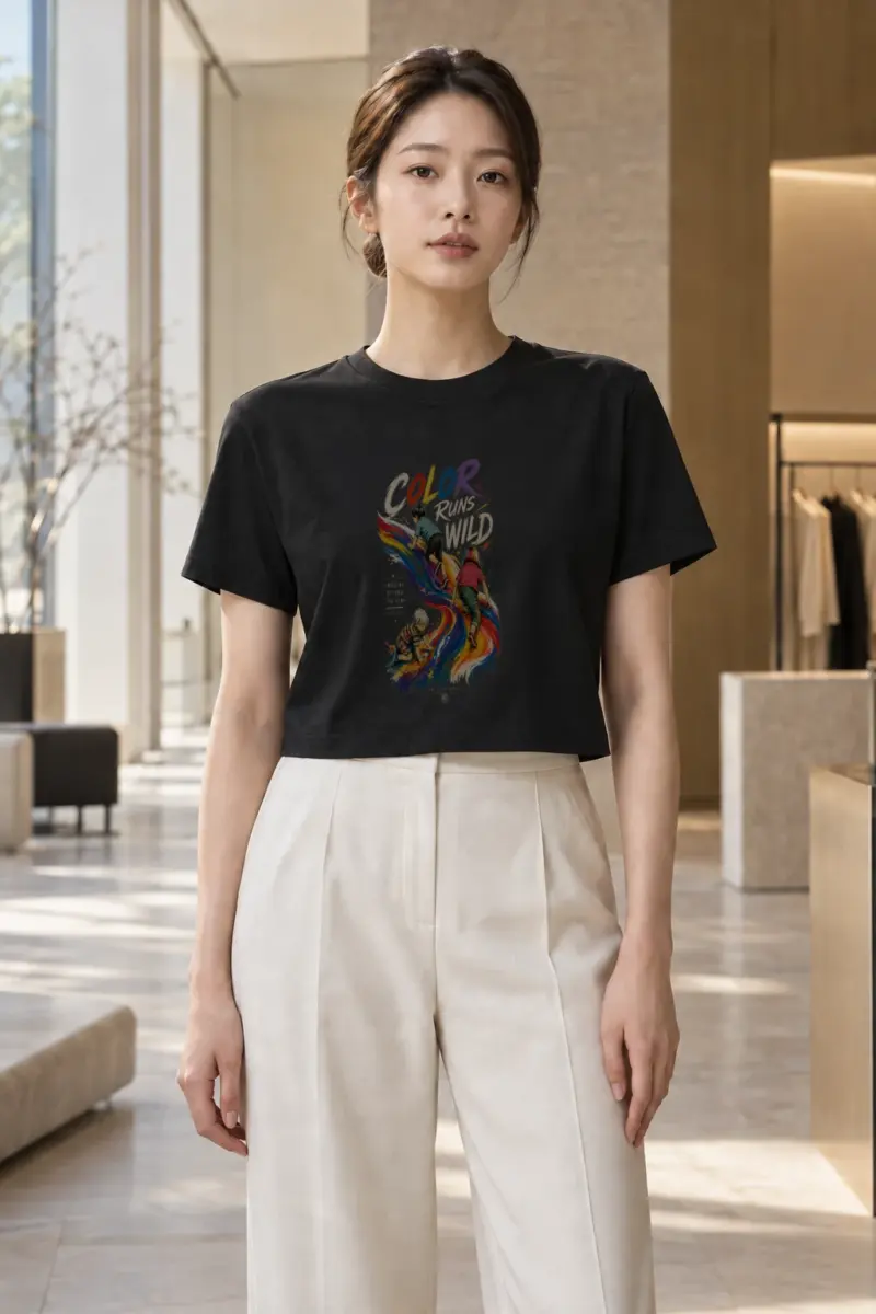 "Color Run Wild" Women's Crop Tee | Bella + Canvas 8882