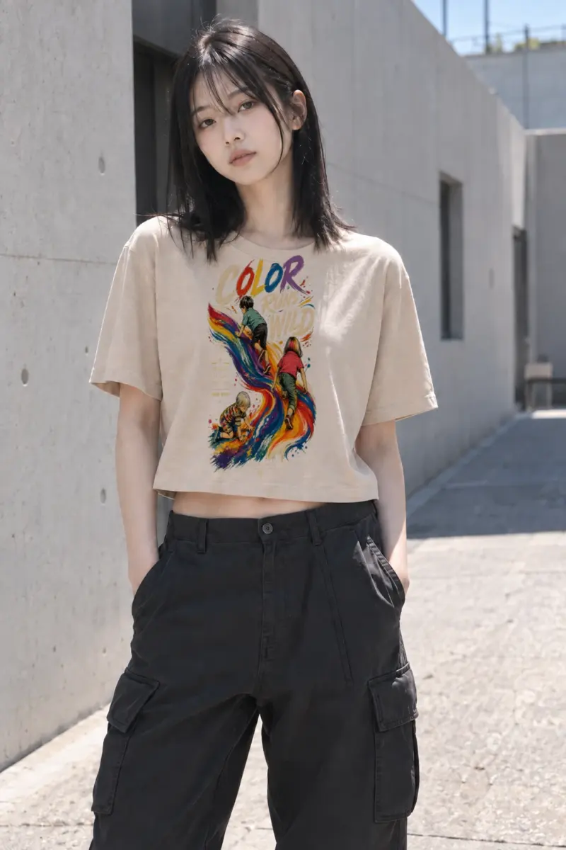 "Color Run Wild" Women's Crop Tee | Bella + Canvas 8882