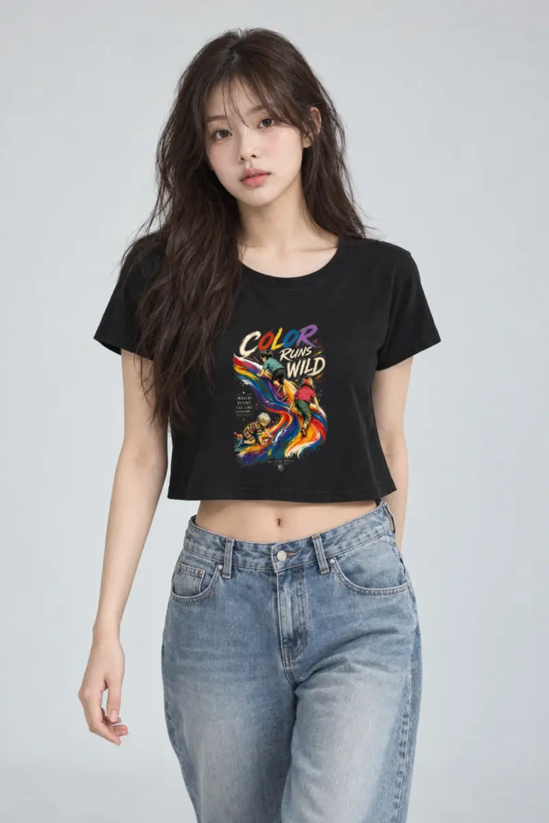 "Color Run Wild" Women's Crop Tee