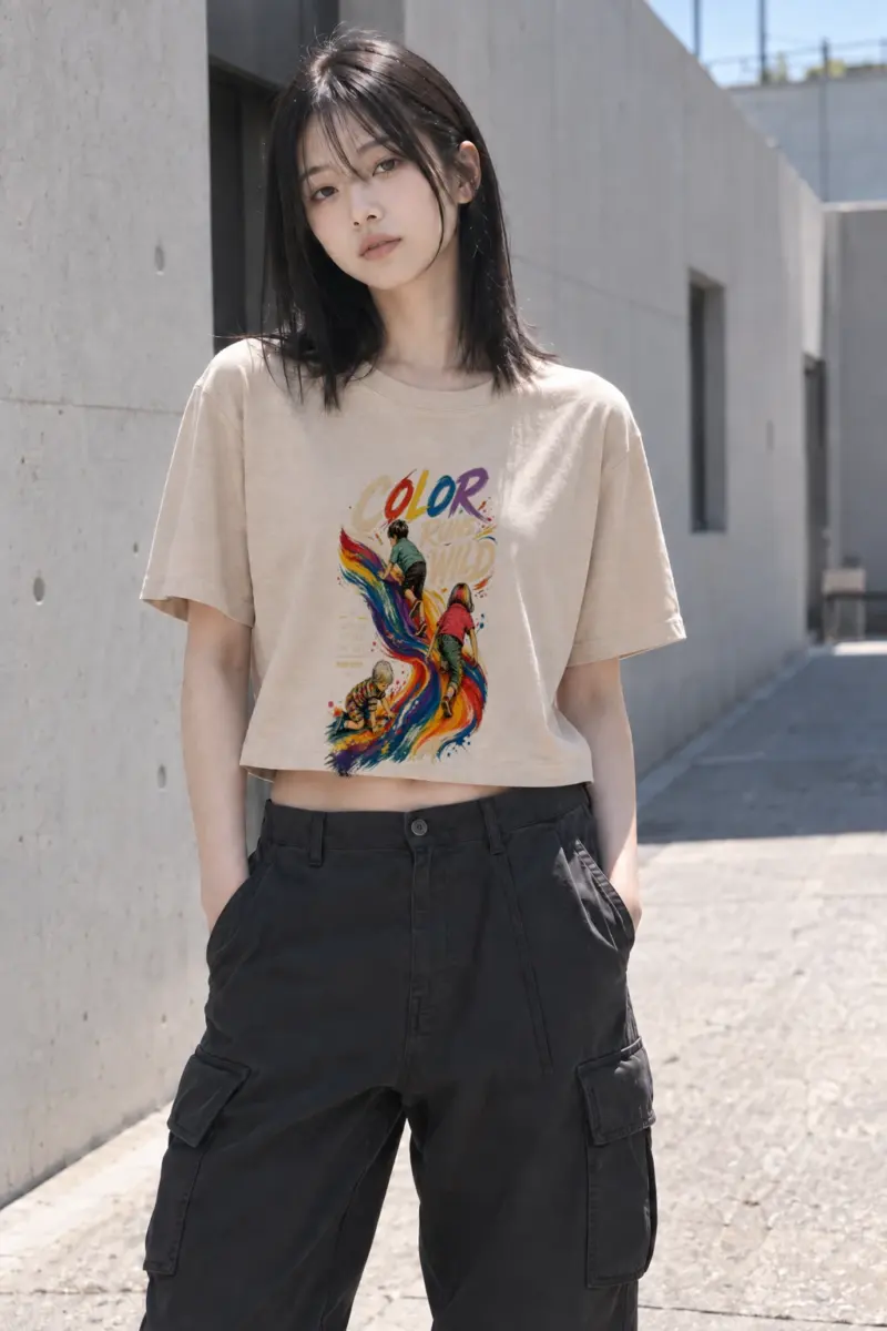 "Color Run Wild" Women's Crop Tee | Bella + Canvas 8882