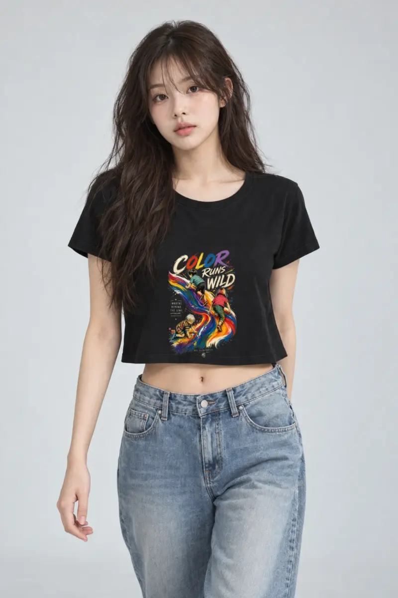 "Color Run Wild" Women's Crop Tee