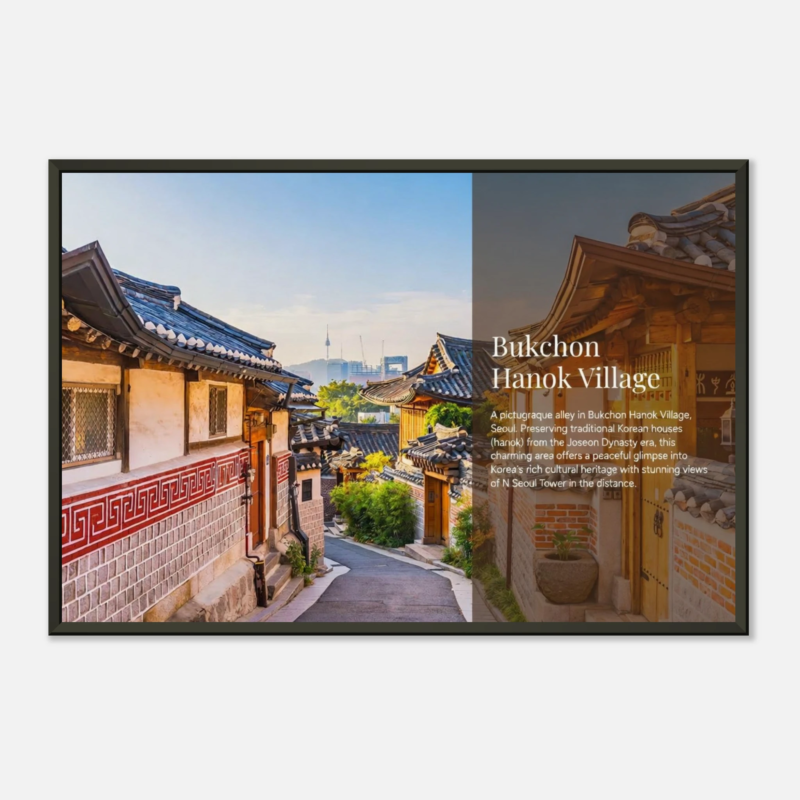 "Bukchon Hanok Village" Museum-Quality Matte Paper Metal Framed Poster 40x60 cm / 16x24″