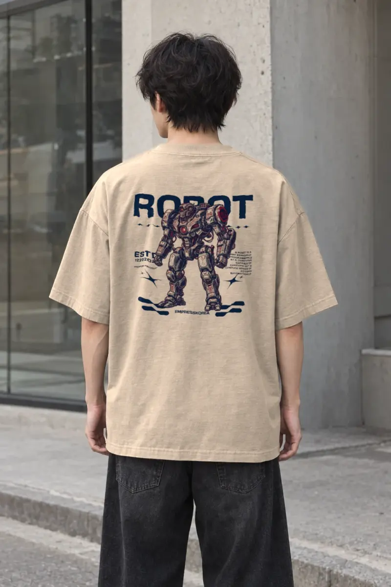 "Robot" Men's Oversized Heavyweight Crewneck T-Shirt