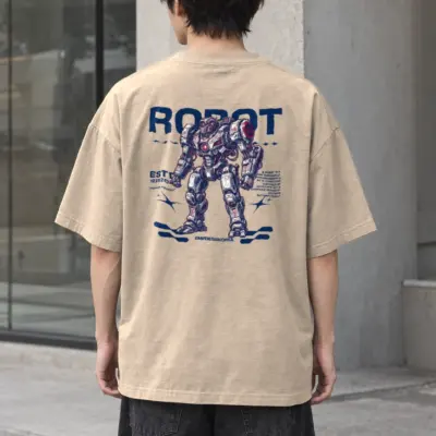 "Robot" Men's Oversized Heavyweight Crewneck T-Shirt
