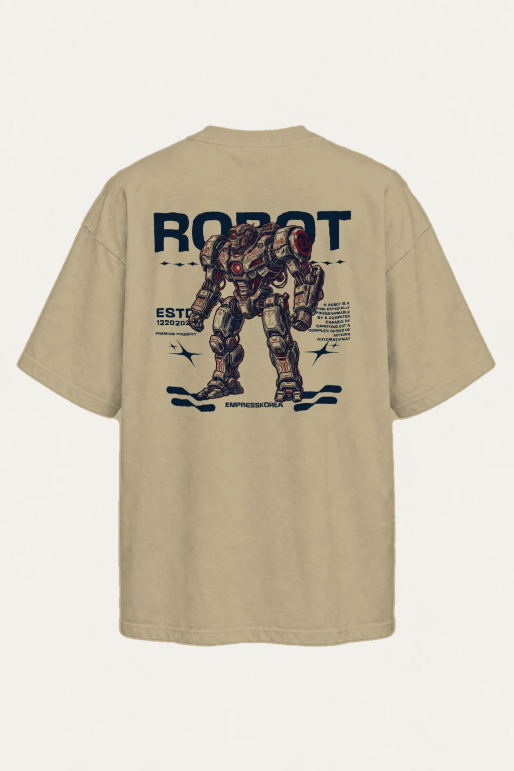 "Robot" Men's Oversized Heavyweight Crewneck T-Shirt